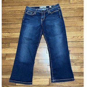 BKE Buckle Payton Boot Crop capris Women’s Size 28 Dark Denim Thick Stitched